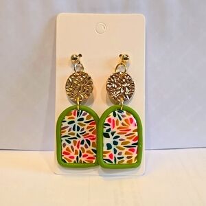 Stained Glass Inspired Polymer Clay Earrings
